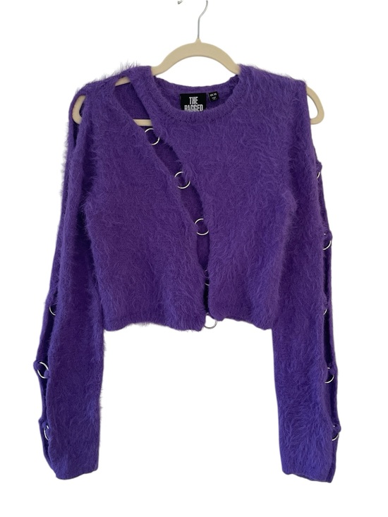 the ragged priest Sweaters - The Ragged Priest Sweater Cut Out O Ring Rave Cyber Punk Concert Fuzzy Cropped 6